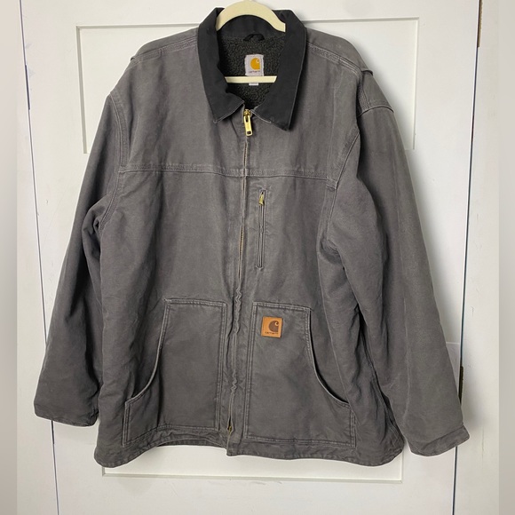 Carhartt Other - Carhartt Mens Canvas Heavy Duty Work Construction Jacket 2XL Gray